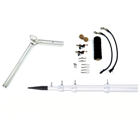 Tigress Rod Holder/Outrigger Telescoping System - 1-1/2" Mount - Silver 89924